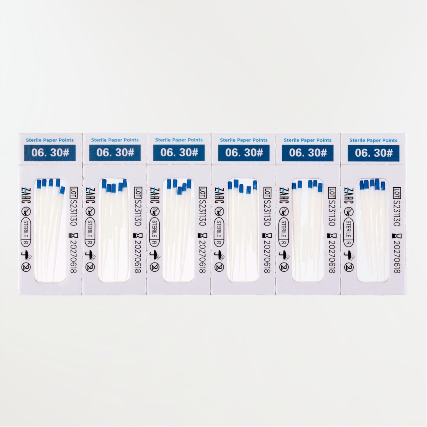 Pointes de papier stériles Zarc en blister individuels