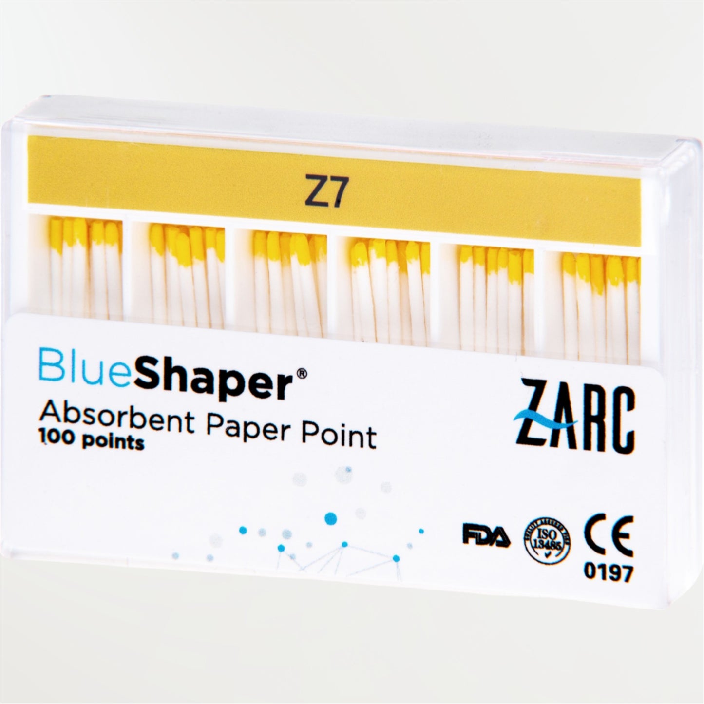 Pointes de papier BlueShaper ZARC non stériles – tailles Z3 à Z7, boîte de 100