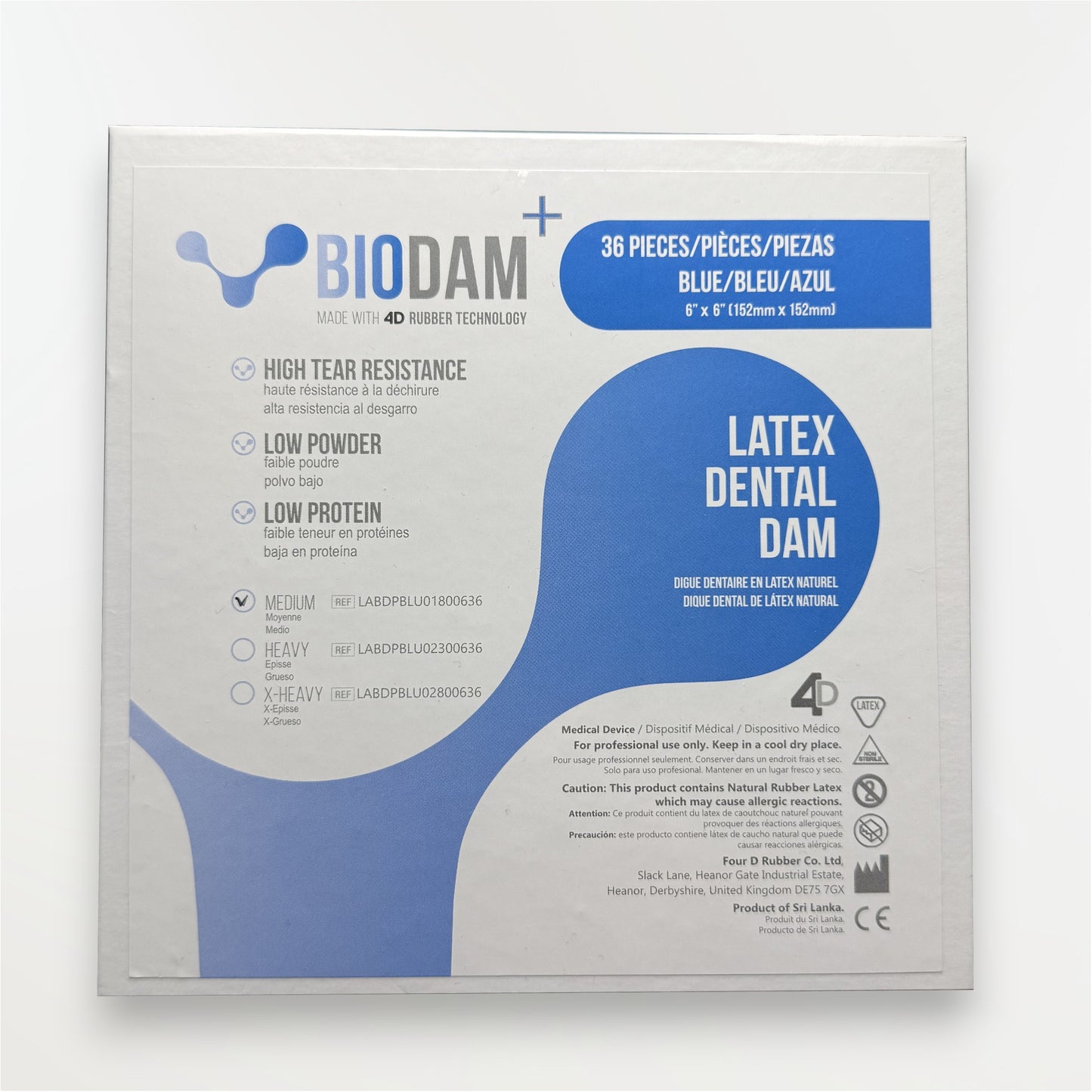 Biodam+ dams with latex - Boxes of 36