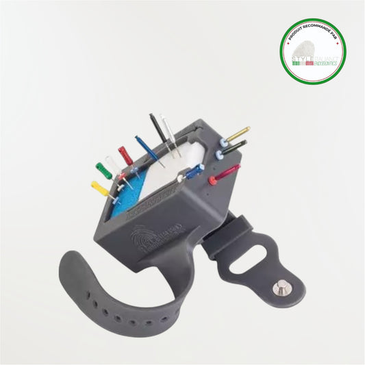 Bracelet Ergo-Kit en silicone autoclavable pour organiser et nettoyer les limes endodontiques avec mousses de rangement et réglette graduée