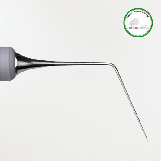 Fouloir ExtEndo Deppeler avec extrémité fine et graduation millimétrée pour atteindre la longueur de travail dans les canaux longs en endodontie.