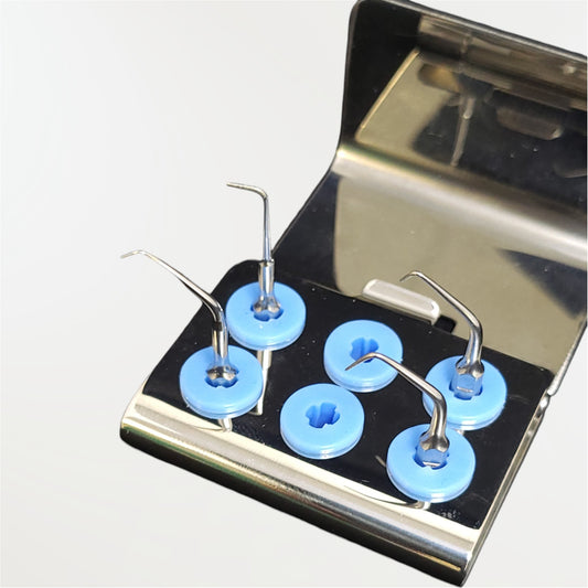 Kit de 4 inserts ultrasonores ED10, ED22D, ED24D et ED11D pour chirurgie endodontique et préparation rétrograde des incisives et canines