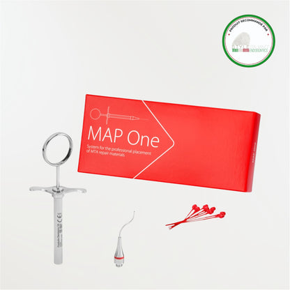 Kit MAP ONE avec seringue en acier inoxydable, embout Ni-Ti rouge et pistons pour placer le MTA et la biocéramique