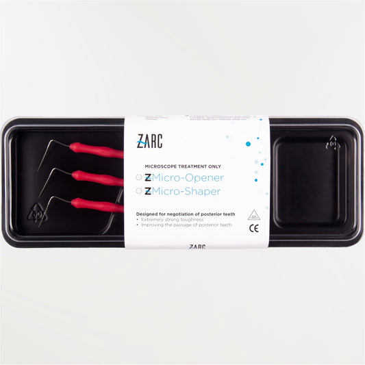 Micro Shapers ZARC limes H racleurs sur manche – nettoyage parois canalaires sous microscope, conicité 2%, 3 diamètres