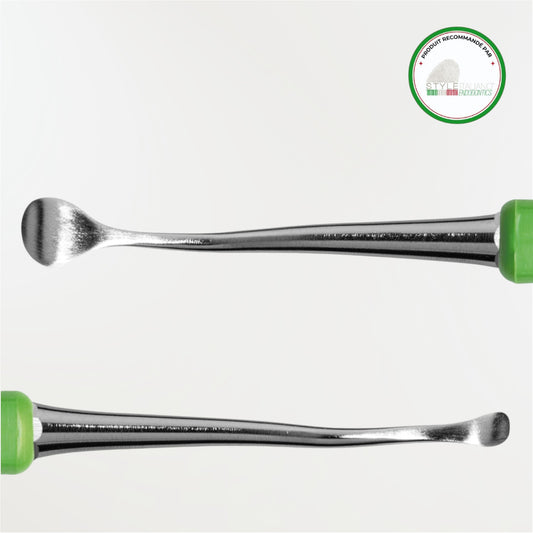 Micro décolleur chirurgical Deppeler SIE3+FG V à double extrémité pour le soulèvement atraumatique du lambeau et du périoste en chirurgie endodontique.