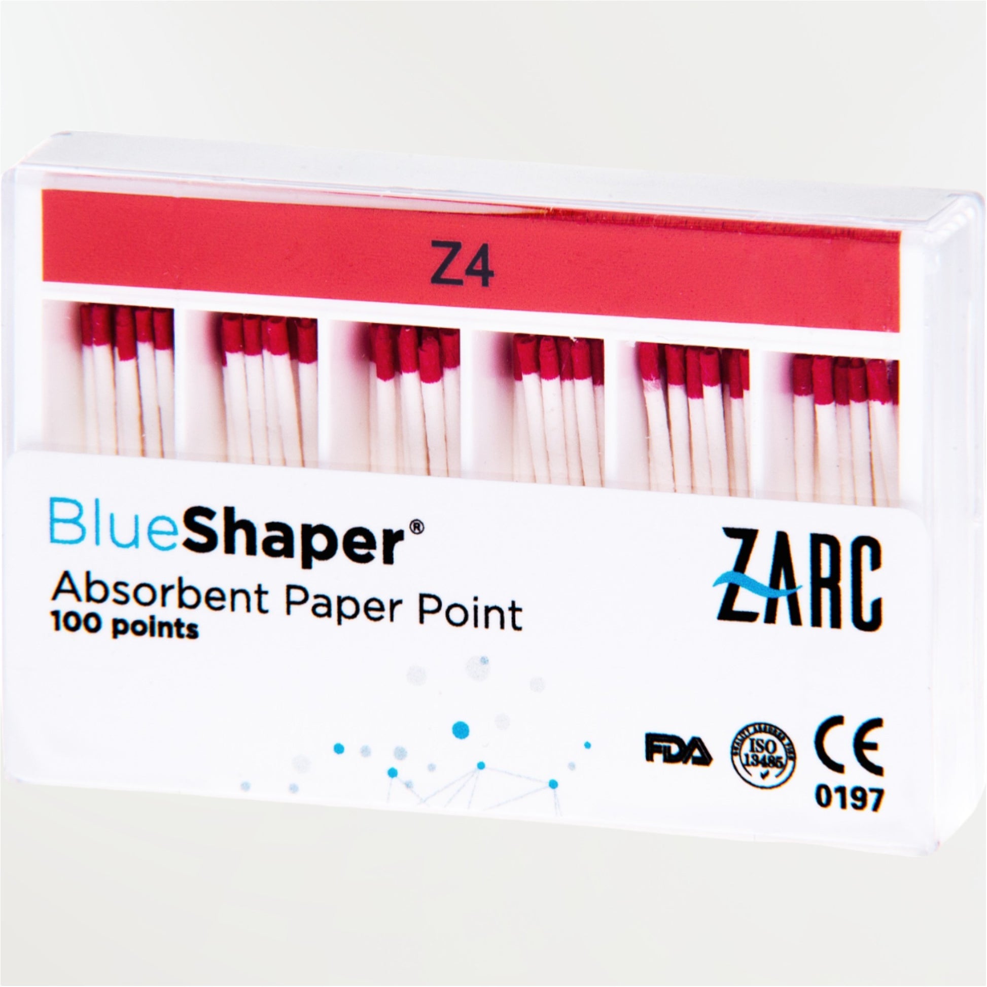Pointes de papier BlueShaper ZARC non stériles – tailles Z3 à Z7, boîte de 100