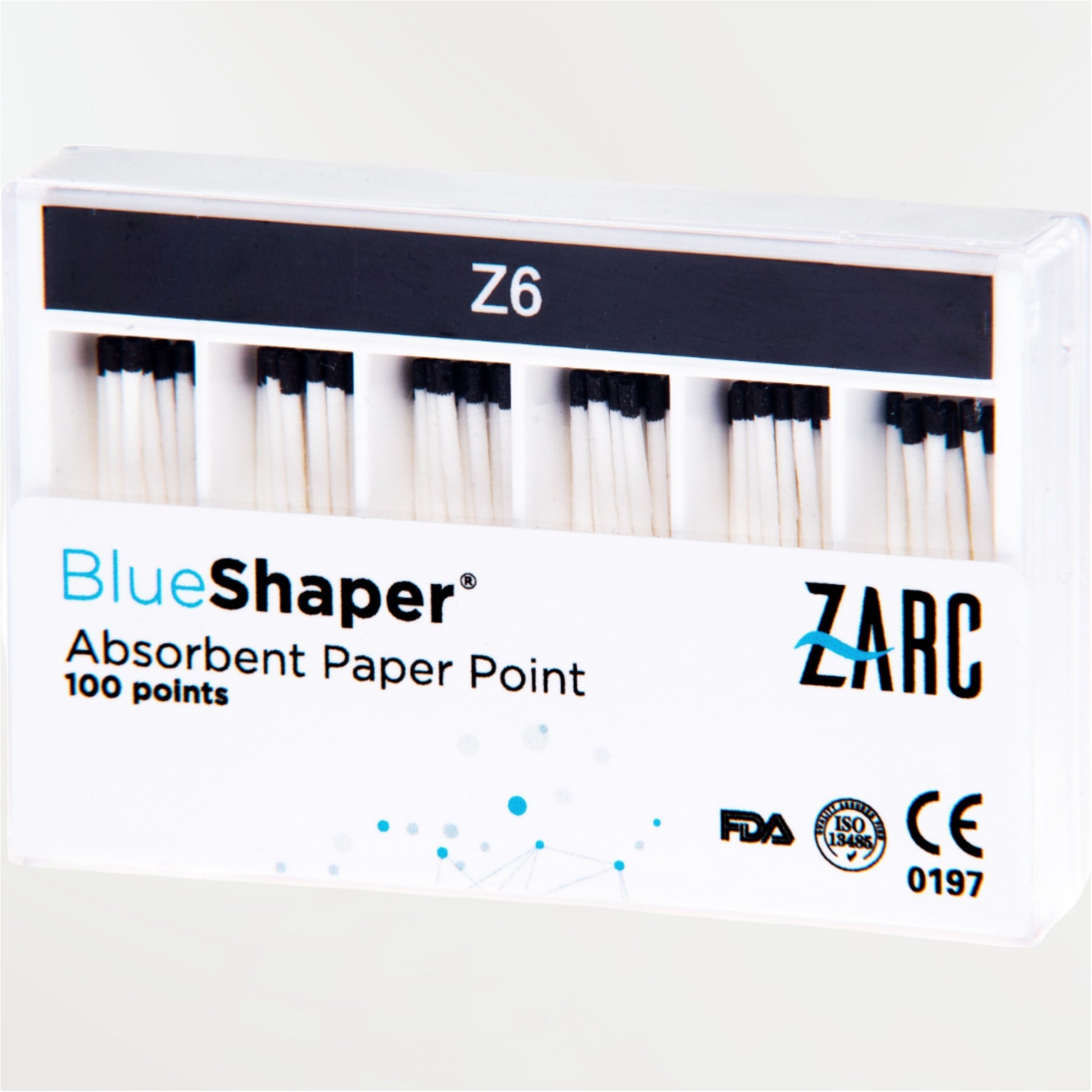 Pointes de papier BlueShaper ZARC non stériles – tailles Z3 à Z7, boîte de 100