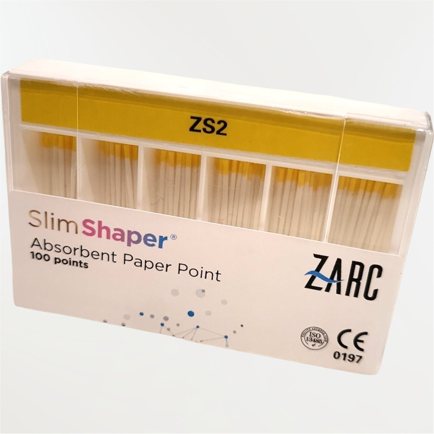 Pointes de papier Slim Shaper ZARC non stériles – conicité 4%, ZS1 ZS2 ZS3, boîte de 100