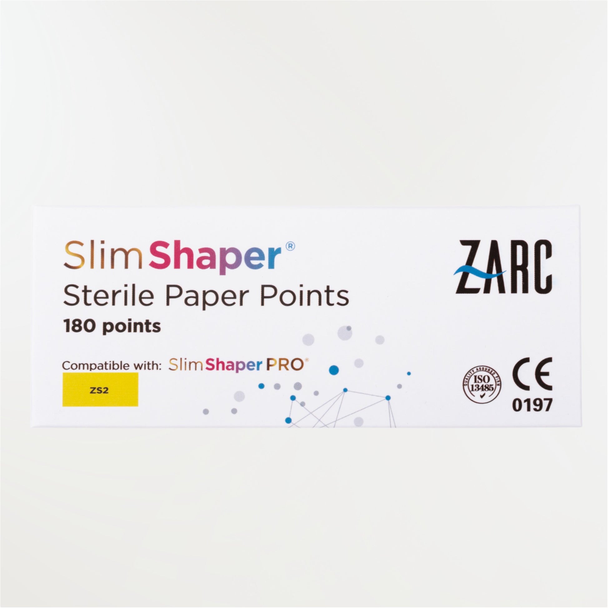 Pointes de papier stériles Slim Shaper ZARC – tailles ZS1 ZS2 ZS3, blisters individuels de 6, boîte 180