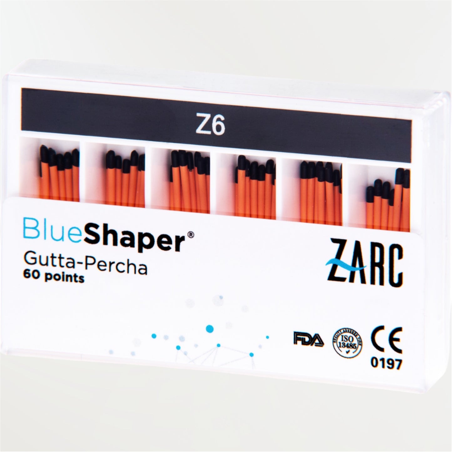 Cônes de gutta percha BlueShaper ZARC conicité 6% – Z3 à Z7, monocône biocéramique ou compaction à chaud
