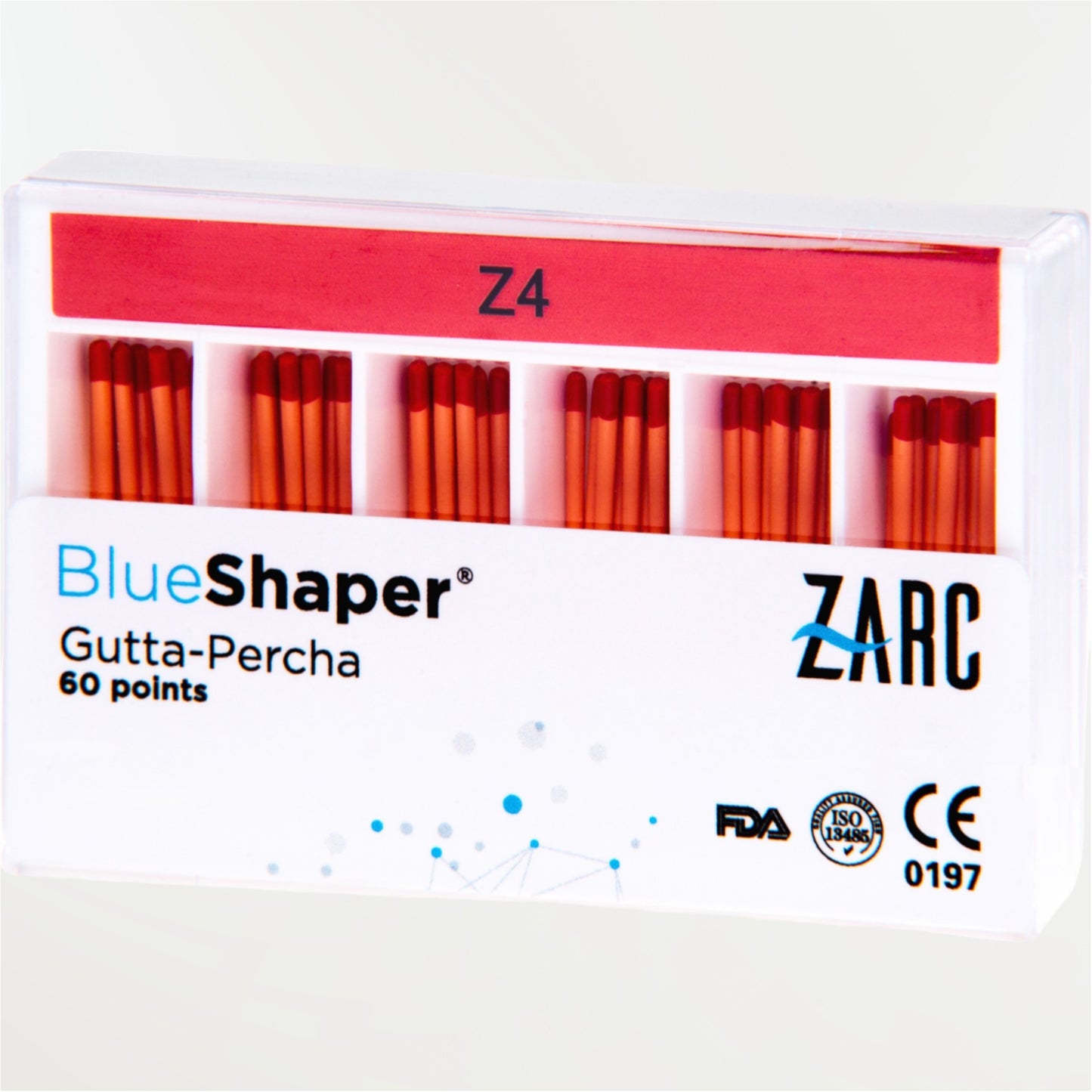 Cônes de gutta percha BlueShaper ZARC conicité 6% – Z3 à Z7, monocône biocéramique ou compaction à chaud