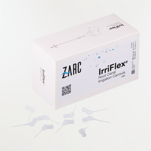 Embouts d'irrigation endocanalaire ZARC type Irriflex – double ouverture latérale apicale, boîte de 40 blisters individuels