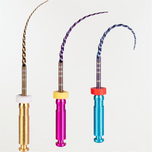 Limes rotatives Slim Shaper ZARC – séquence ZS1 ZS2 ZS3 NiTi Gold Pink Blue, conicité 4%