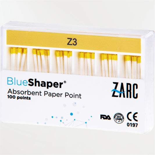 Pointes de papier BlueShaper ZARC non stériles – tailles Z3 à Z7, boîte de 100