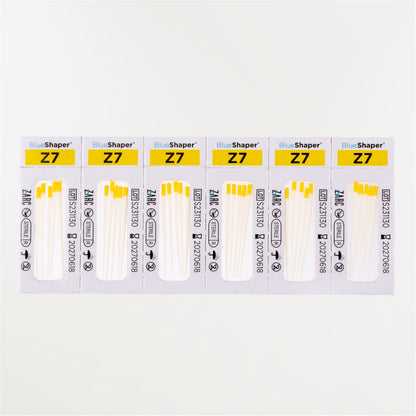 Pointes de papier stériles BlueShaper ZARC – tailles Z3 à Z7, blisters individuels de 6, boîte de 180