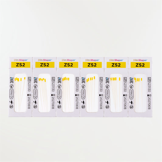 Pointes de papier stériles Slim Shaper ZARC – tailles ZS1 ZS2 ZS3, blisters individuels de 6, boîte 180