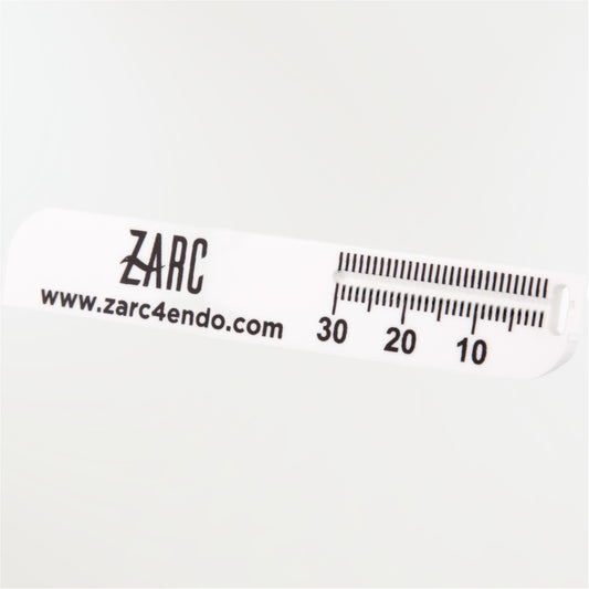 Réglette d'endodontie noire – mesure longueur de travail, repères millimétriques gravés, échancrure stop, autoclavable